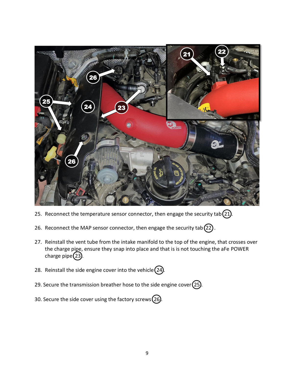 aFe 2024+ Jeep Wrangler JL L4-2.0L (t) BladeRunner 2-1/2in Aluminum Hot Charge Pipe - Red