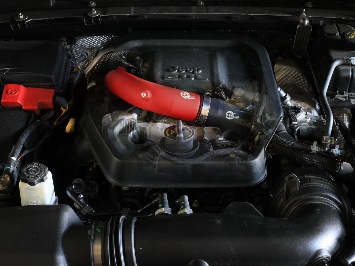 aFe 2024+ Jeep Wrangler JL L4-2.0L (t) BladeRunner 2-1/2in Aluminum Hot Charge Pipe - Red