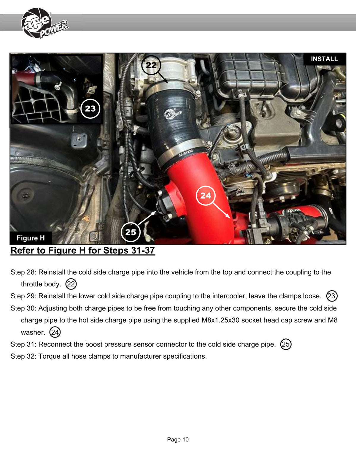 aFe 19-26 Genesis G70 V6 3.3L (tt) BladeRunner Aluminum Hot Charge Pipe - Black