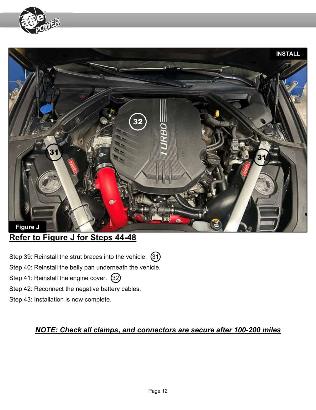 aFe 19-26 Genesis G70 V6 3.3L (tt) BladeRunner Aluminum Hot Charge Pipe - Black