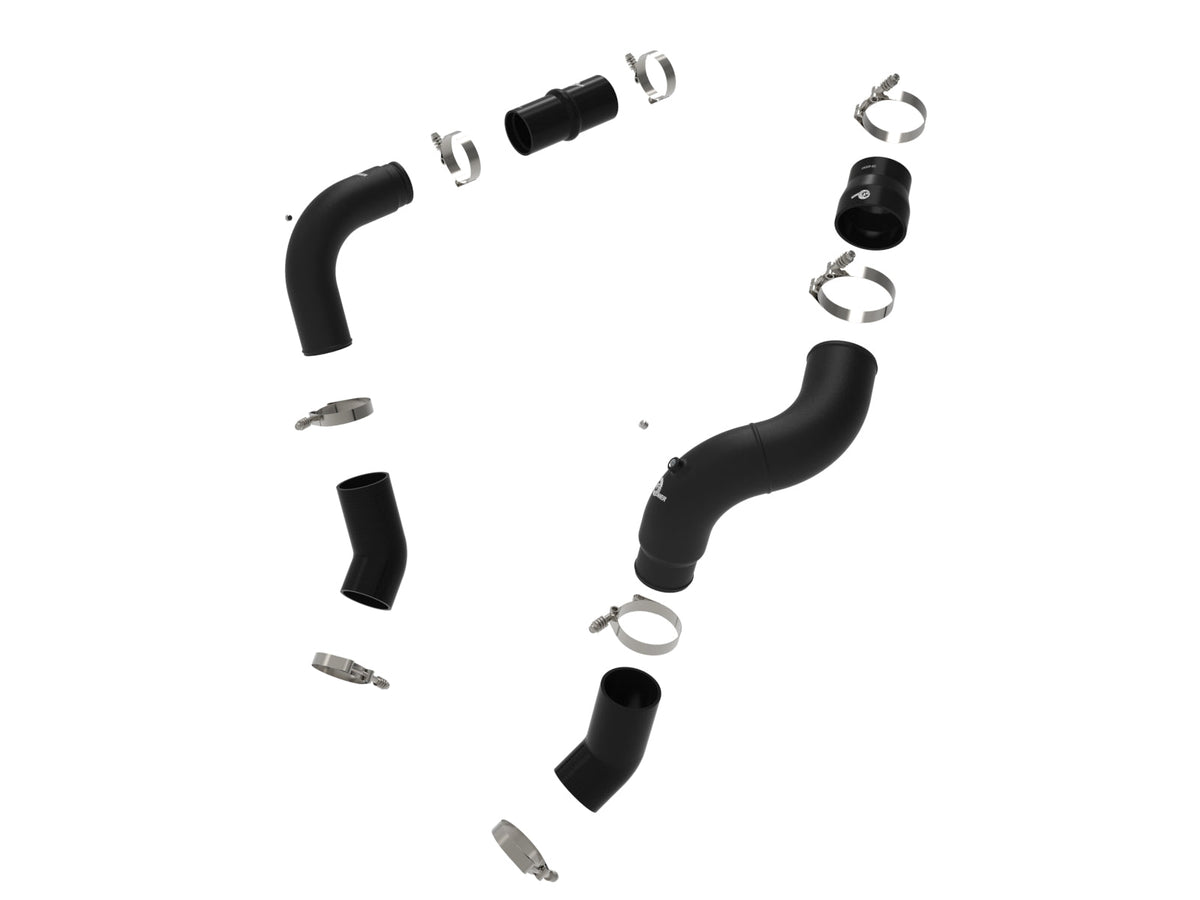 aFe BladeRunner 3in & 3-1/2in AL Hot and Cold Charge Pipe Kit Black RAM Diesel Trucks 25-26 L6-6.7L