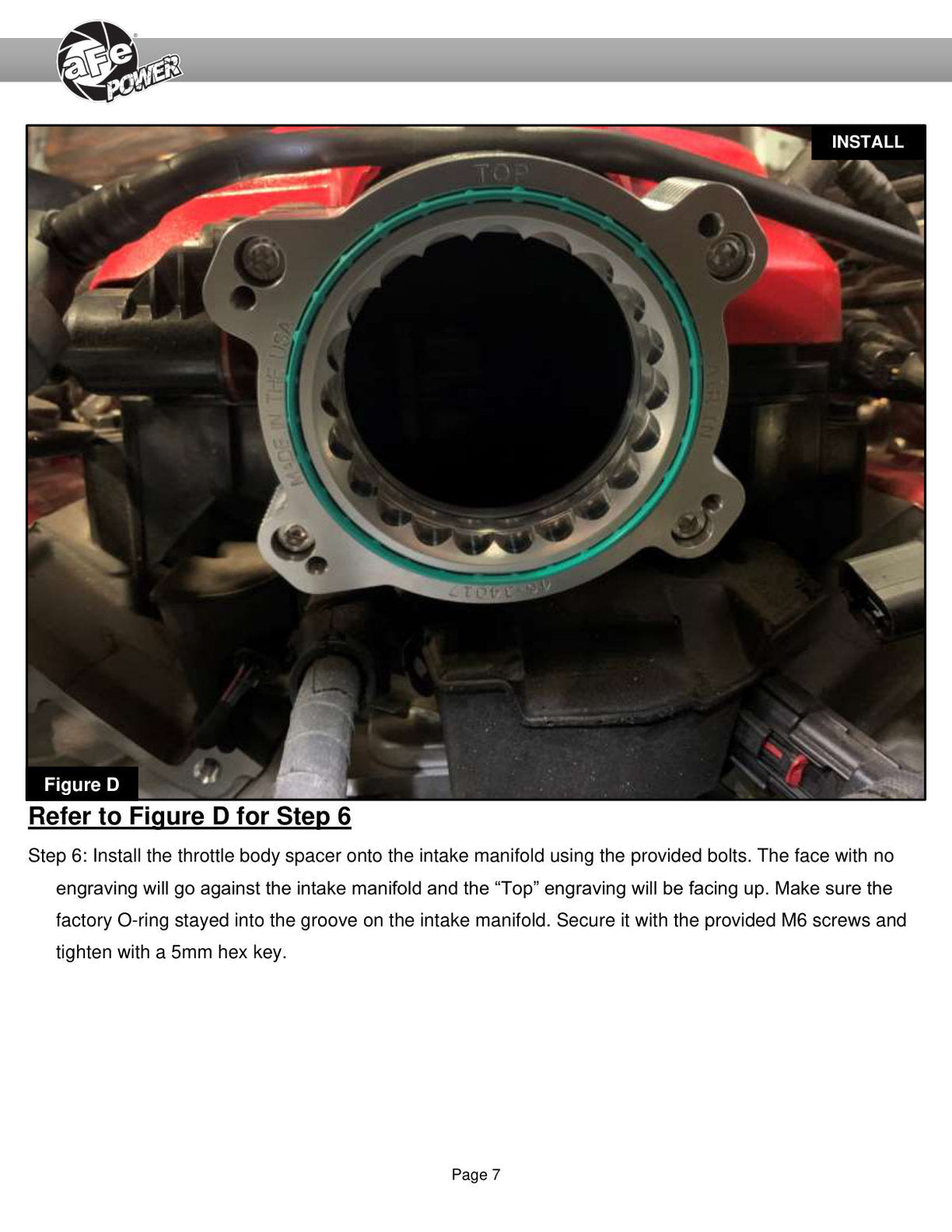 aFe 2020 Vette C8 Silver Bullet Aluminum Throttle Body Spacer / Works With aFe Intake Only - Black