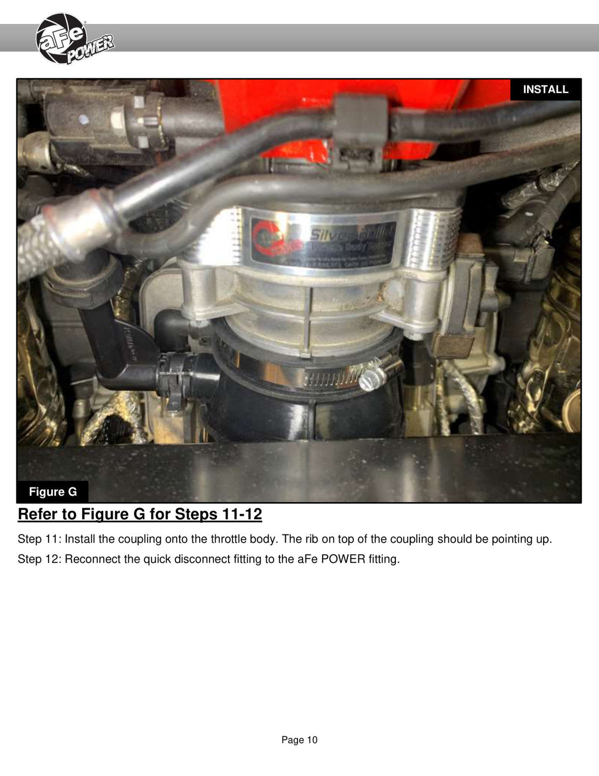 aFe 2020 Vette C8 Silver Bullet Aluminum Throttle Body Spacer / Works With aFe Intake Only - Black