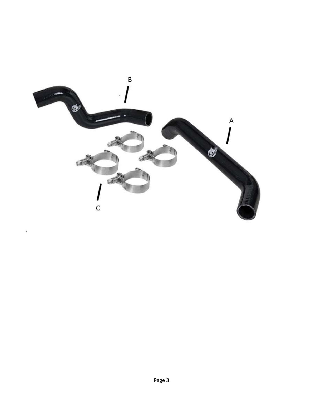 aFe BladeRunner Radiator Hose Kit w/ Black Hoses 07-11 Jeep Wrangler (JK) V6 3.8L