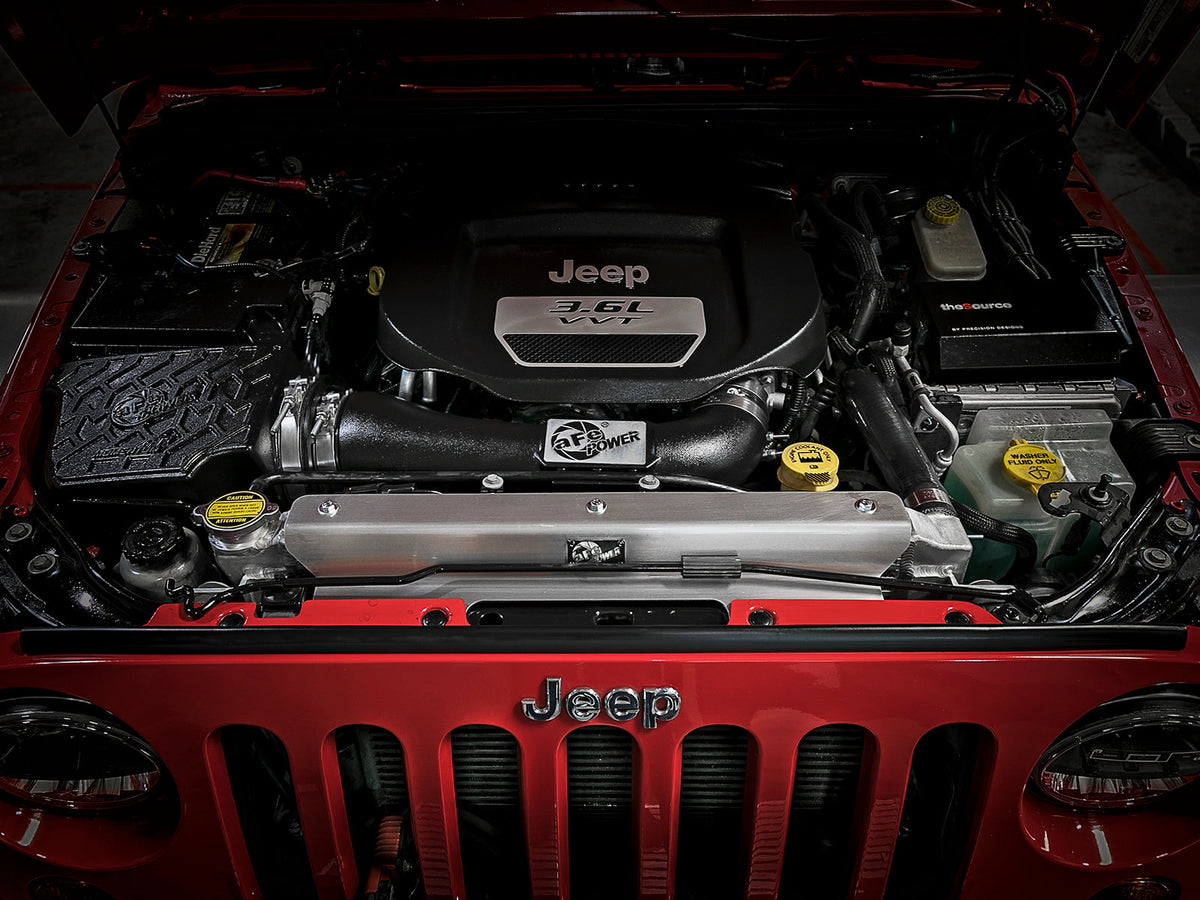 aFe BladeRunner GT Series Bar and Plate Radiator w/ Black Hoses 12-18 Jeep Wrangler (JK) V6 3.6L