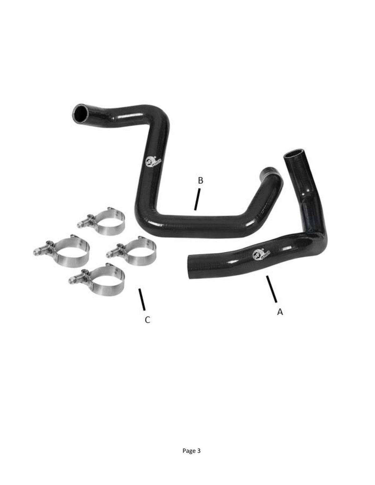 aFe BladeRunner Silicone Radiator Hose Kit 12-18 Jeep Wrangler (JK) V6 3.6L - Black