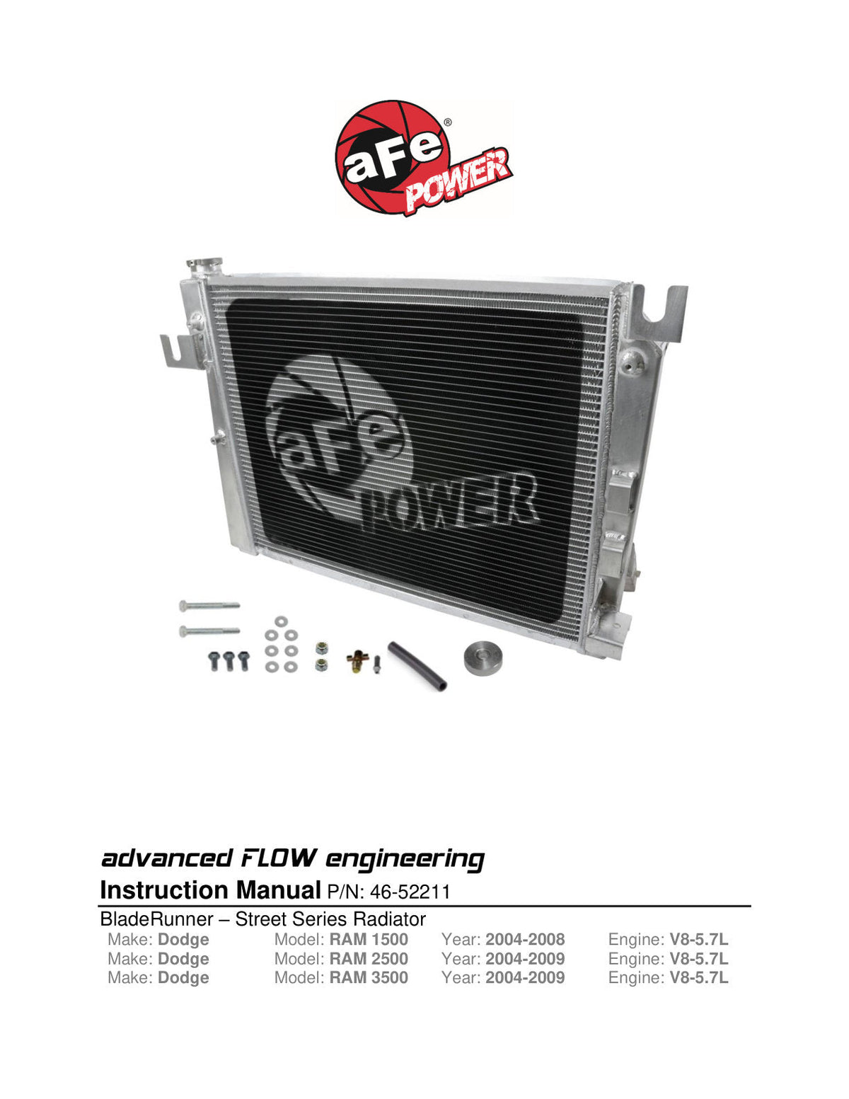 aFe BladeRunner Radiator Dodge Trucks 04-09 V8-5.7L HEMI