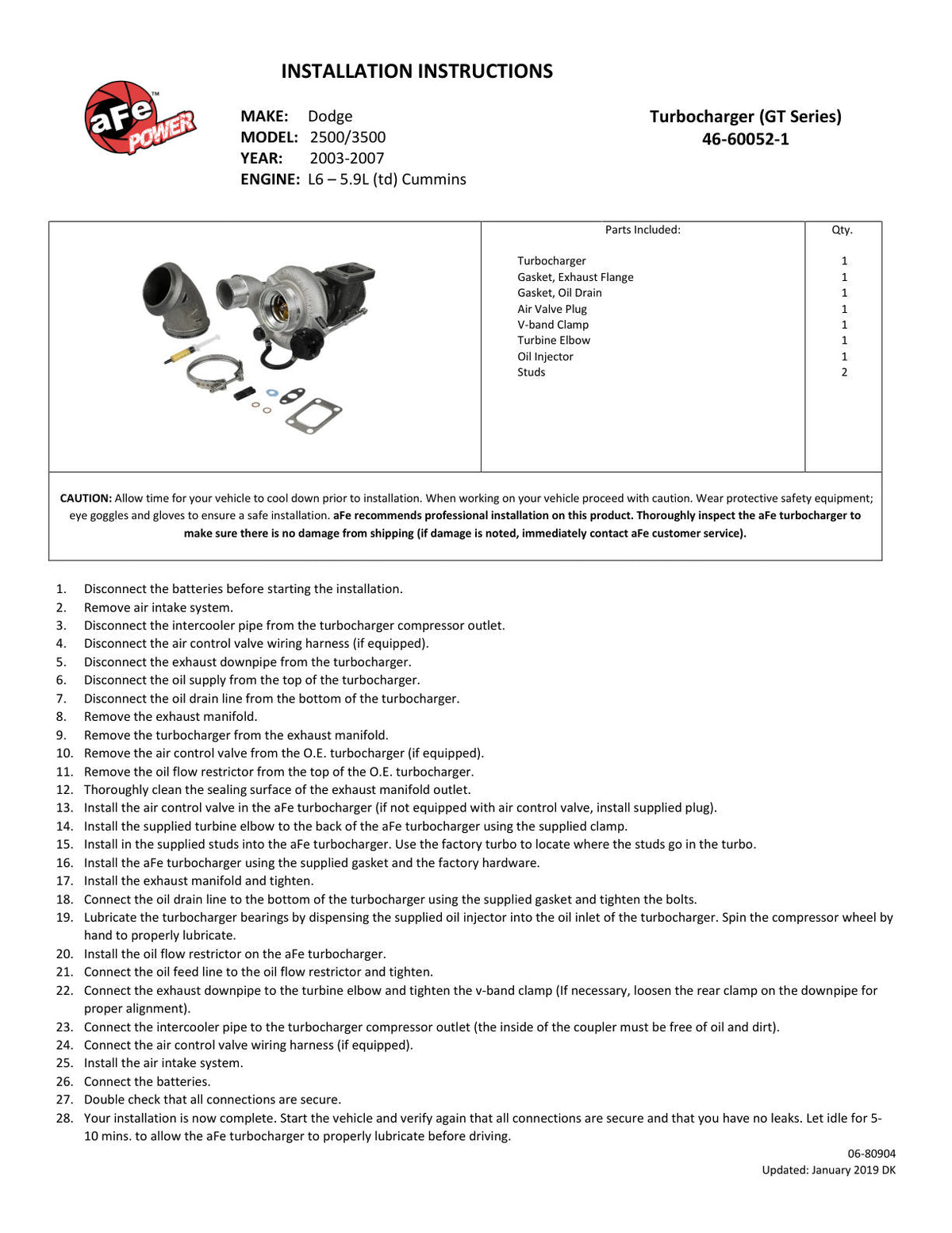aFe Bladerunner Turbochargers Dodge Diesel Trucks 03-07 L6-5.9L (td)