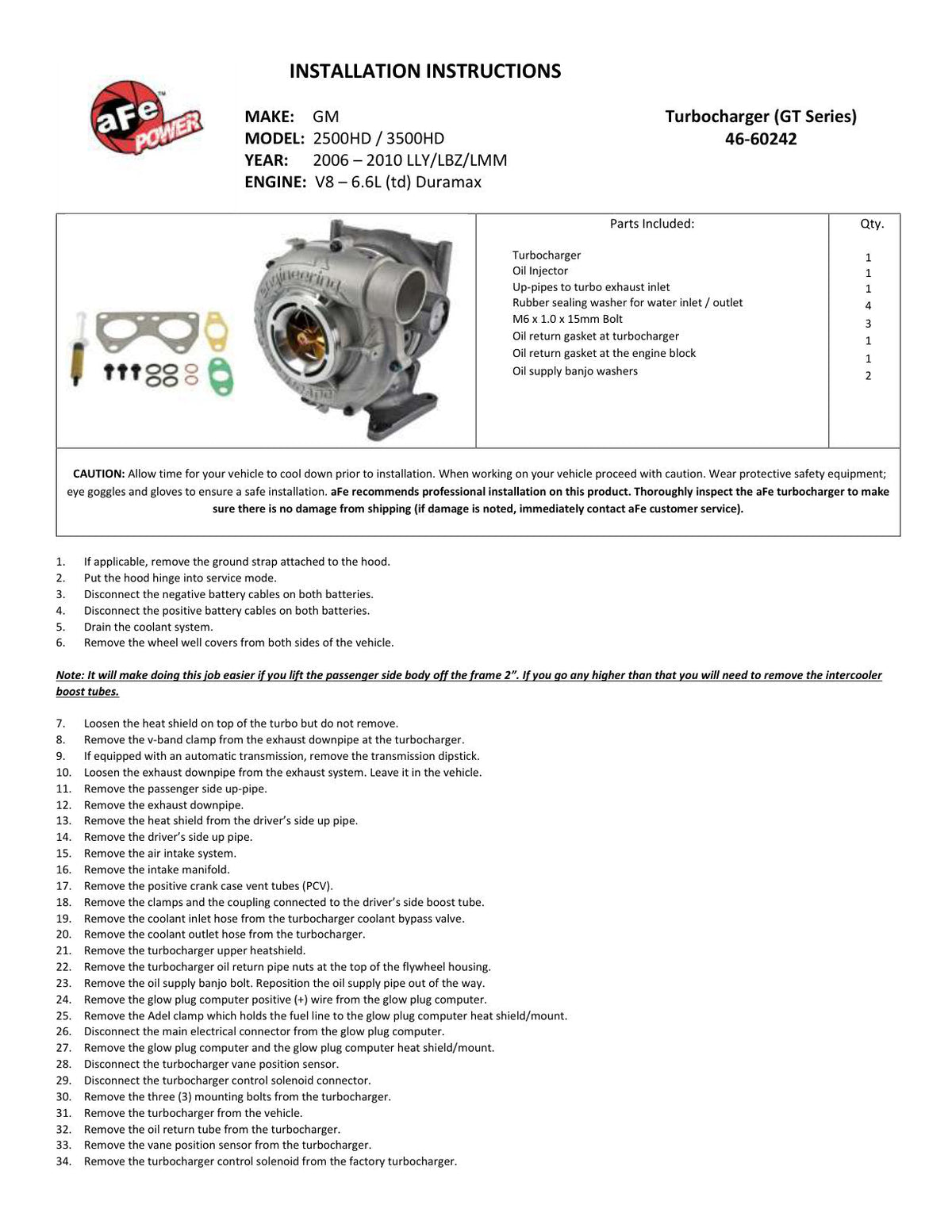 aFe BladeRunner Turbocharger GM Diesel Trucks 04.5-10 V8-6.6L (td) LLY/LBZ/LMM
