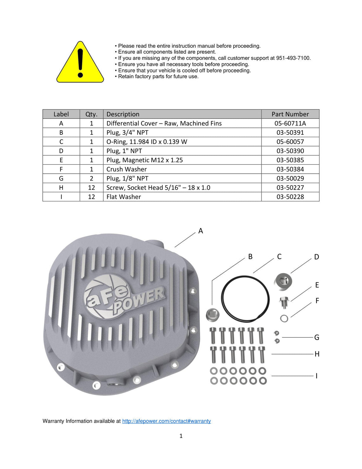 aFe Rear Differential Cover (Raw; Street Series); Ford Diesel Trucks 86-13 V8 (td)