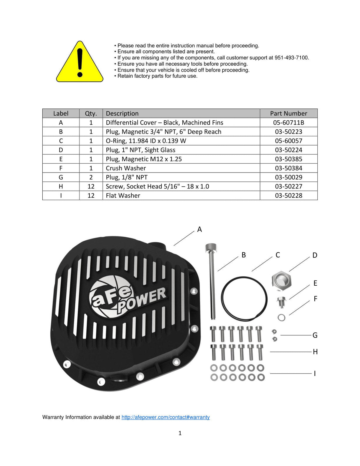 aFe Power Cover Diff Rear Machined COV Diff R Ford Diesel Trucks 86-11 V8-6.4/6.7L (td) Machined