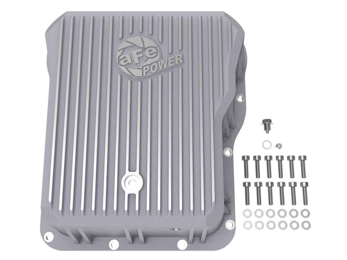 aFe Transmission Pan Cover (Raw); GM Diesel Trucks 01-14 V8-6.6L (td)