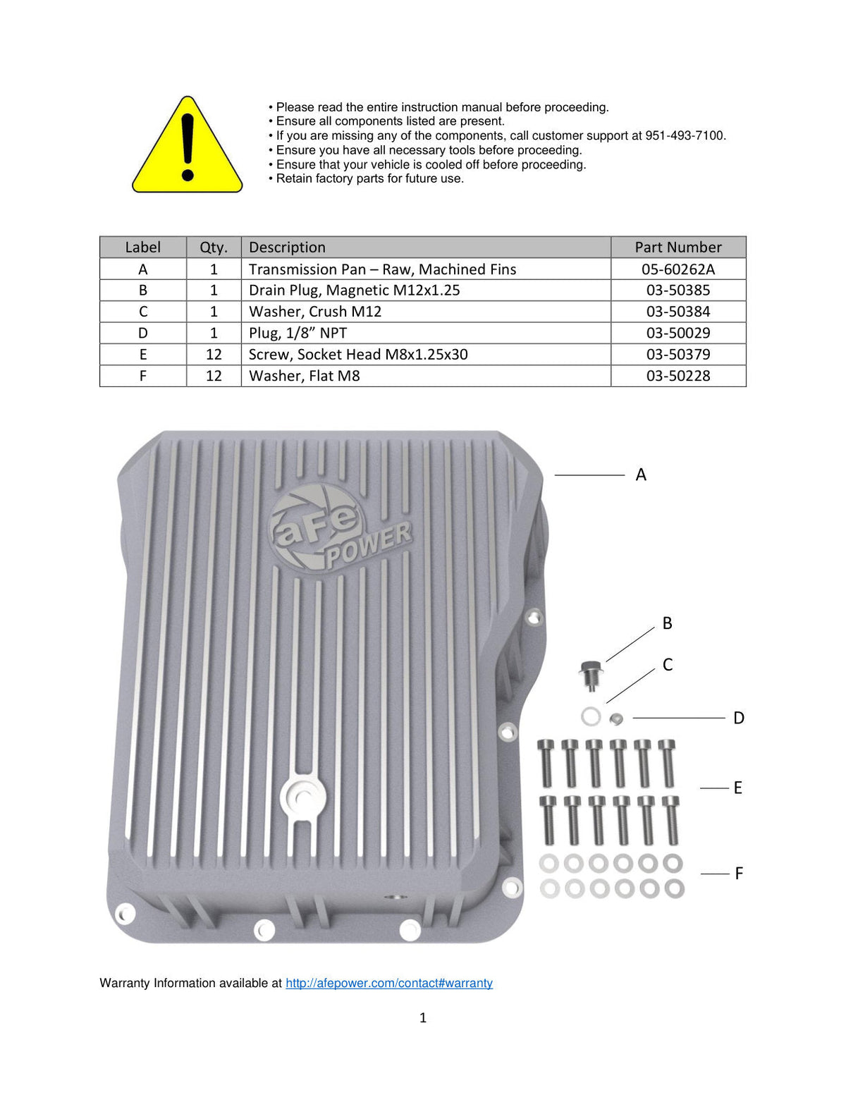 aFe Transmission Pan Cover (Raw); GM Diesel Trucks 01-14 V8-6.6L (td)