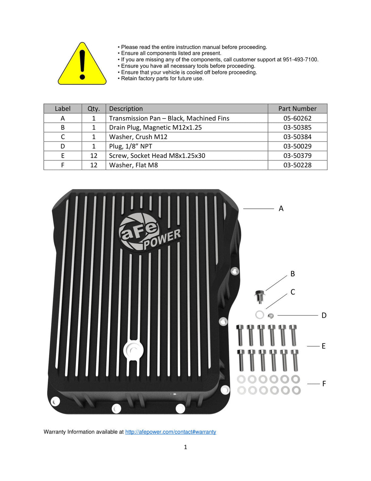 aFe Power Cover Trans Pan Machined Trans Pan GM Diesel Trucks 01-12 V8-6.6L Machined