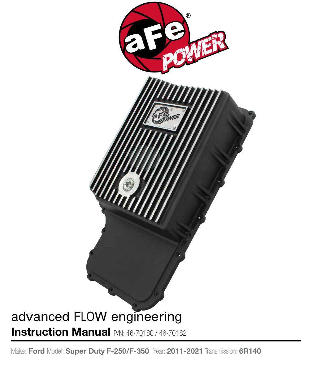 aFe Power Transmission Pan Black Machined 11-14 Ford 6R140 Trucks V8 6.7L (td)