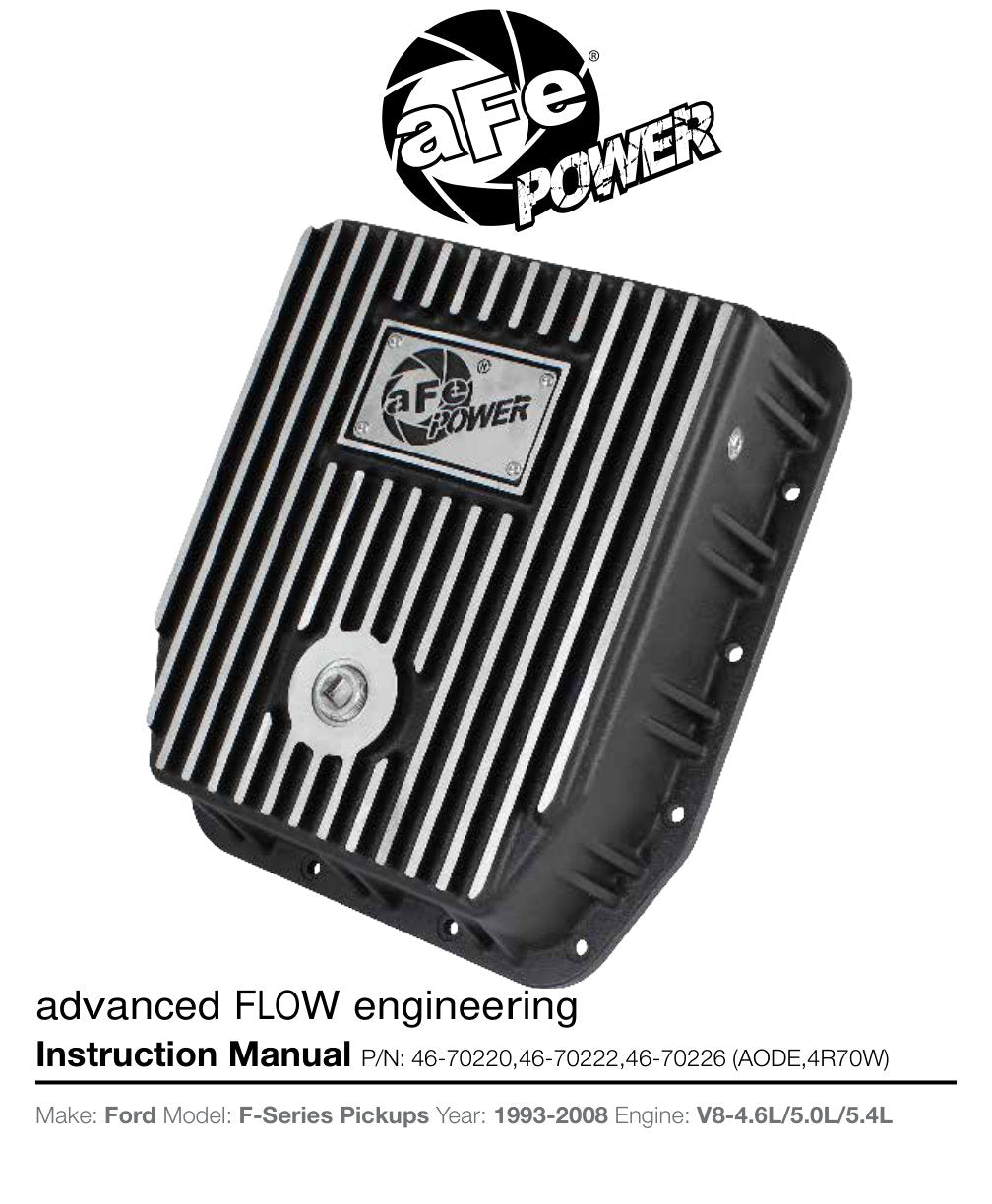 aFe Transmission Pan (Black); Ford Trucks 94-08 AODE