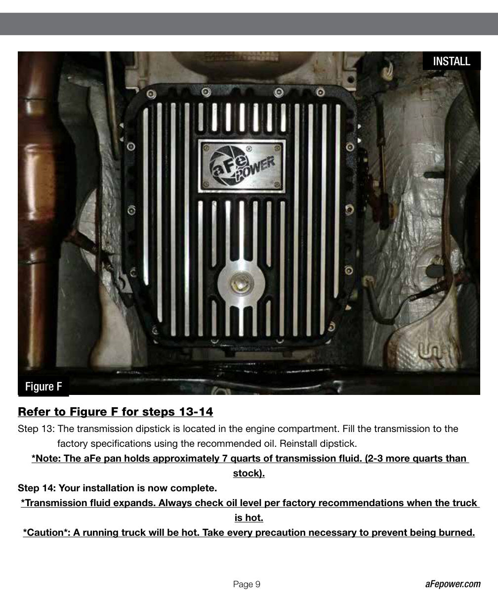 aFe Transmission Pan (Black); Ford Trucks 94-08 AODE