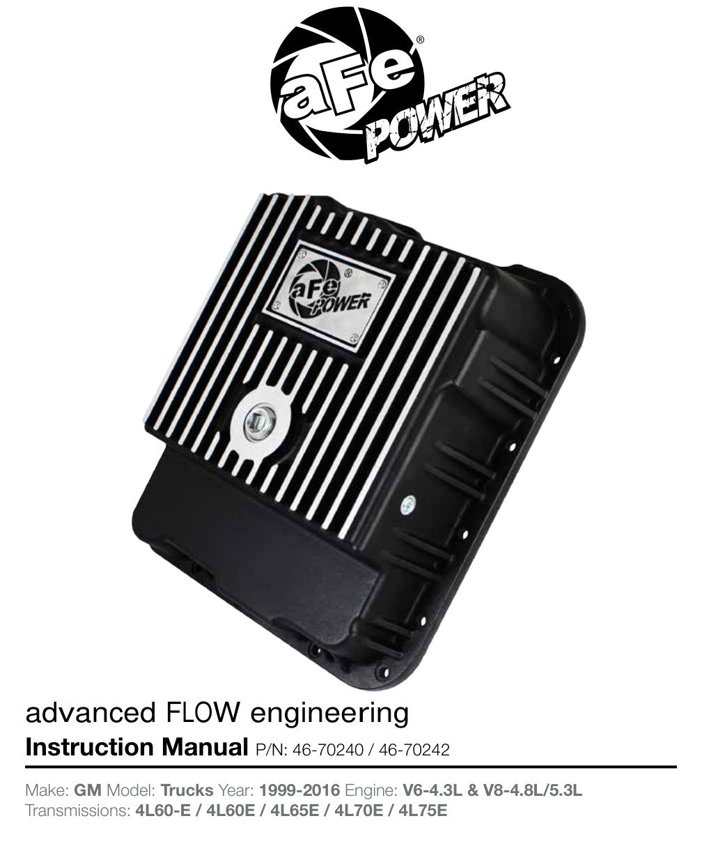 aFe Transmission Pan (Raw Finish) GM Trucks 99-16 (4L60-E/4L60E/4L65E/4L70E/4L75E)