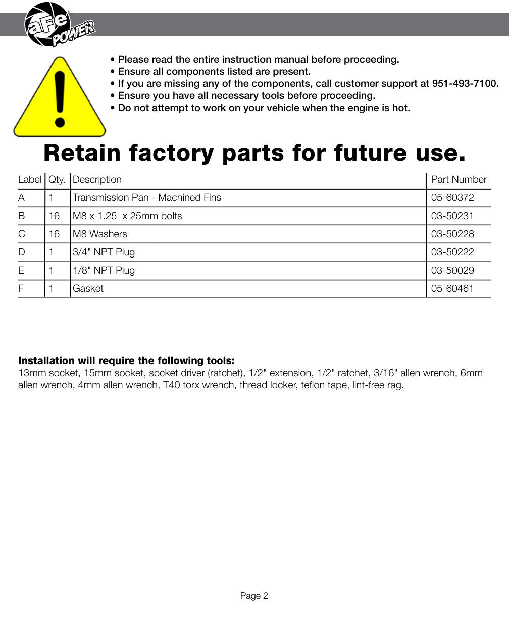 aFe Transmission Pan (Raw Finish) GM Trucks 99-16 (4L60-E/4L60E/4L65E/4L70E/4L75E)