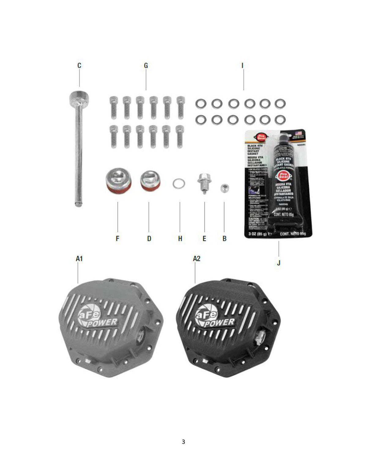 aFe Rear Differential Cover (Raw; Pro Series); Dodge/RAM 94-14 Corporate 9.25 (12-Bolt)