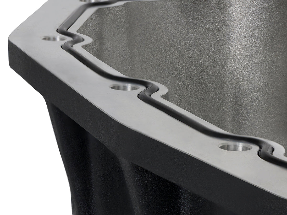 aFe Pro Series Engine Oil Pan Black w/Machined Fins; 11-16 Ford Powerstroke V8-6.7L (td)