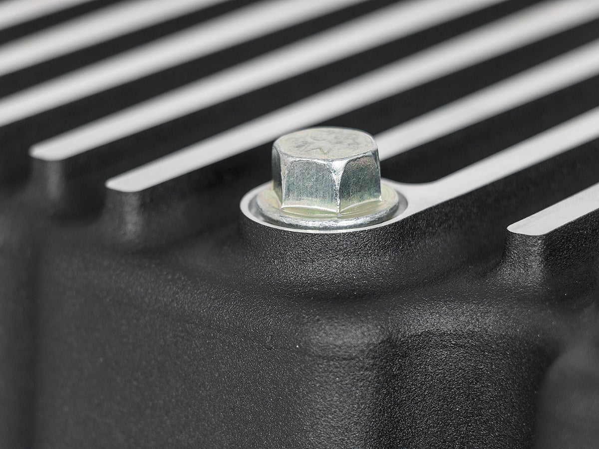 aFe Pro Series Engine Oil Pan Black w/Machined Fins; 11-16 Ford Powerstroke V8-6.7L (td)