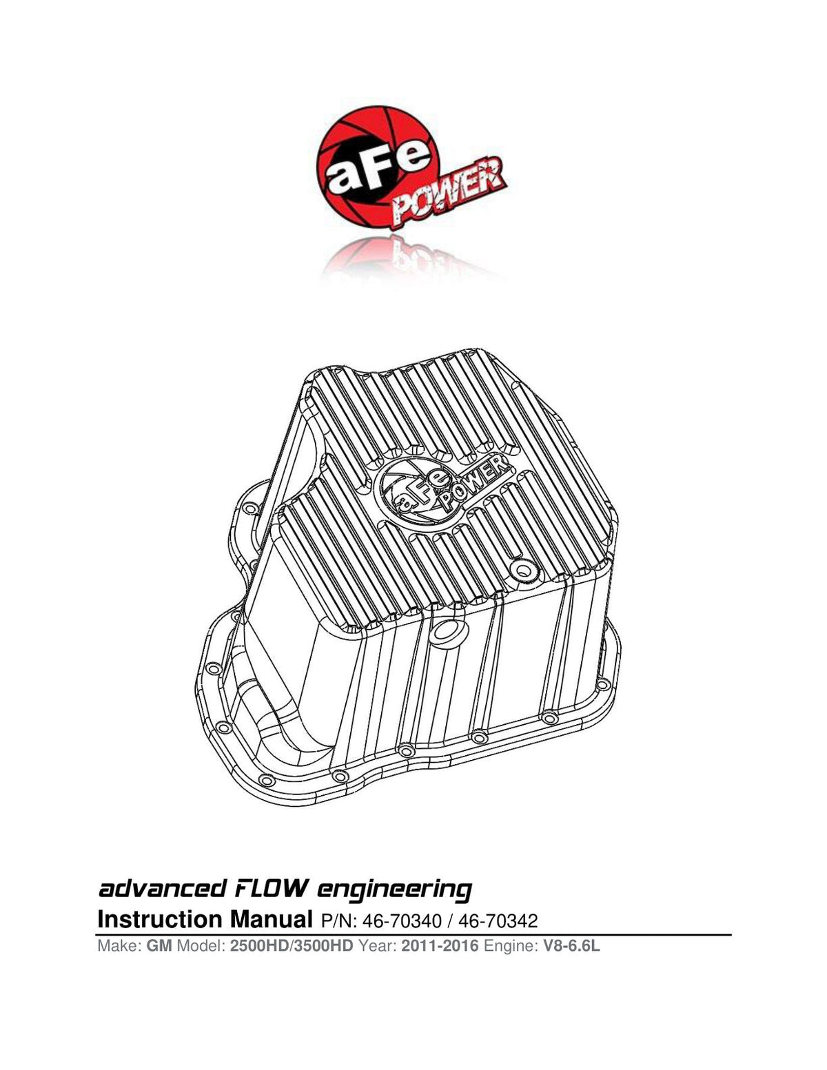 aFe Street Series Deep Engine Oil Pan 11-16 GM Duramax V8-6.6L (td)