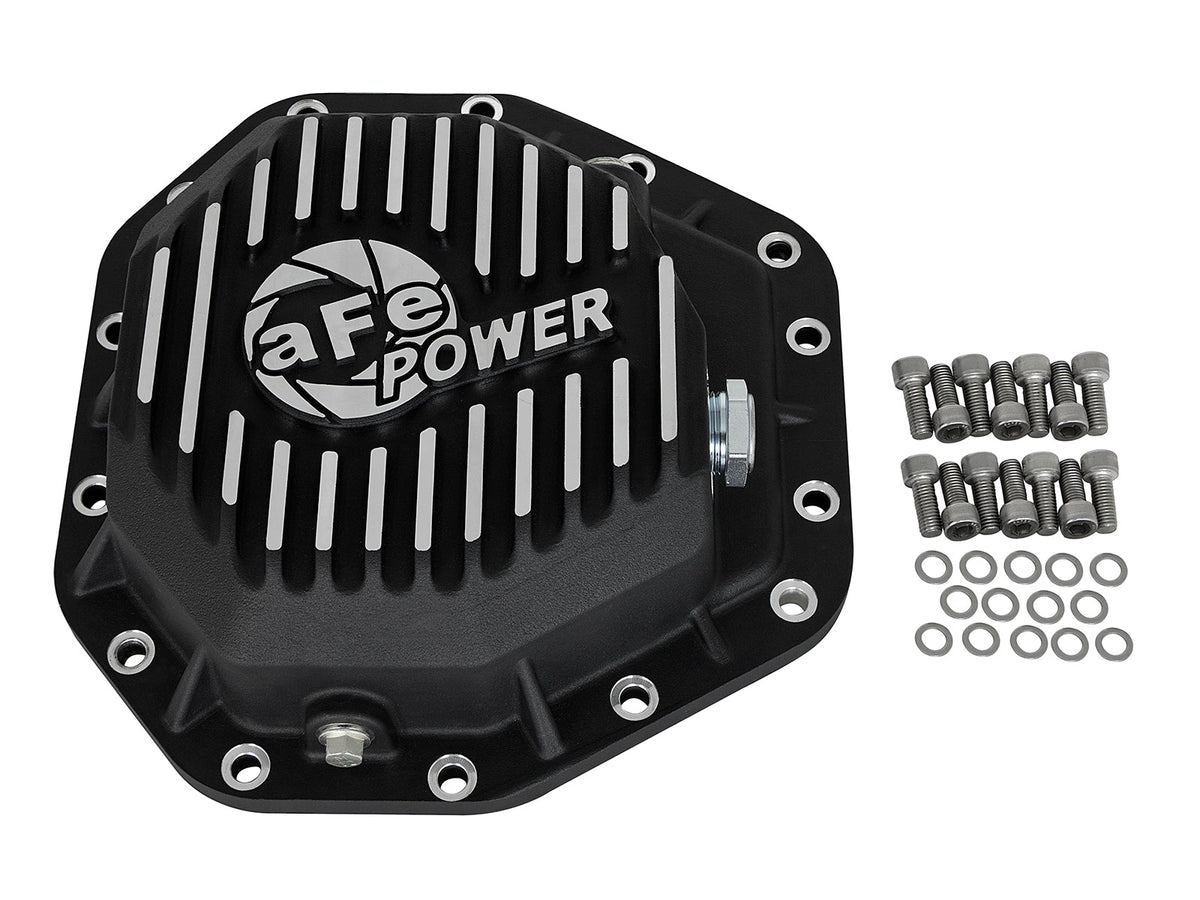 aFe Power Pro Ser Rear Diff Cover Black w/Mach Fins 2017 Ford Diesel Trucks V8-6.7L(td) Dana M275-14