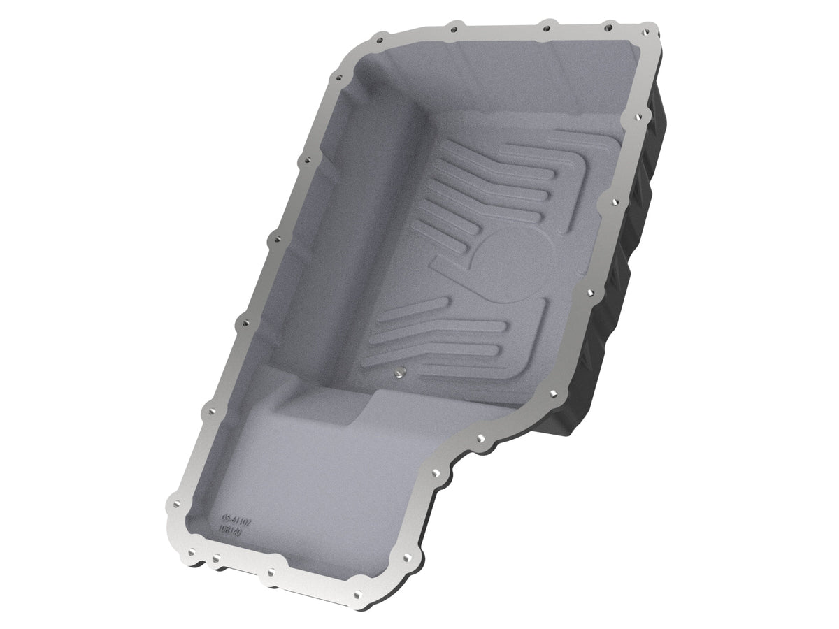 aFe 20-21 Ford Truck w/ 10R140 Transmission Pan Black POWER Street Series w/ Machined Fins