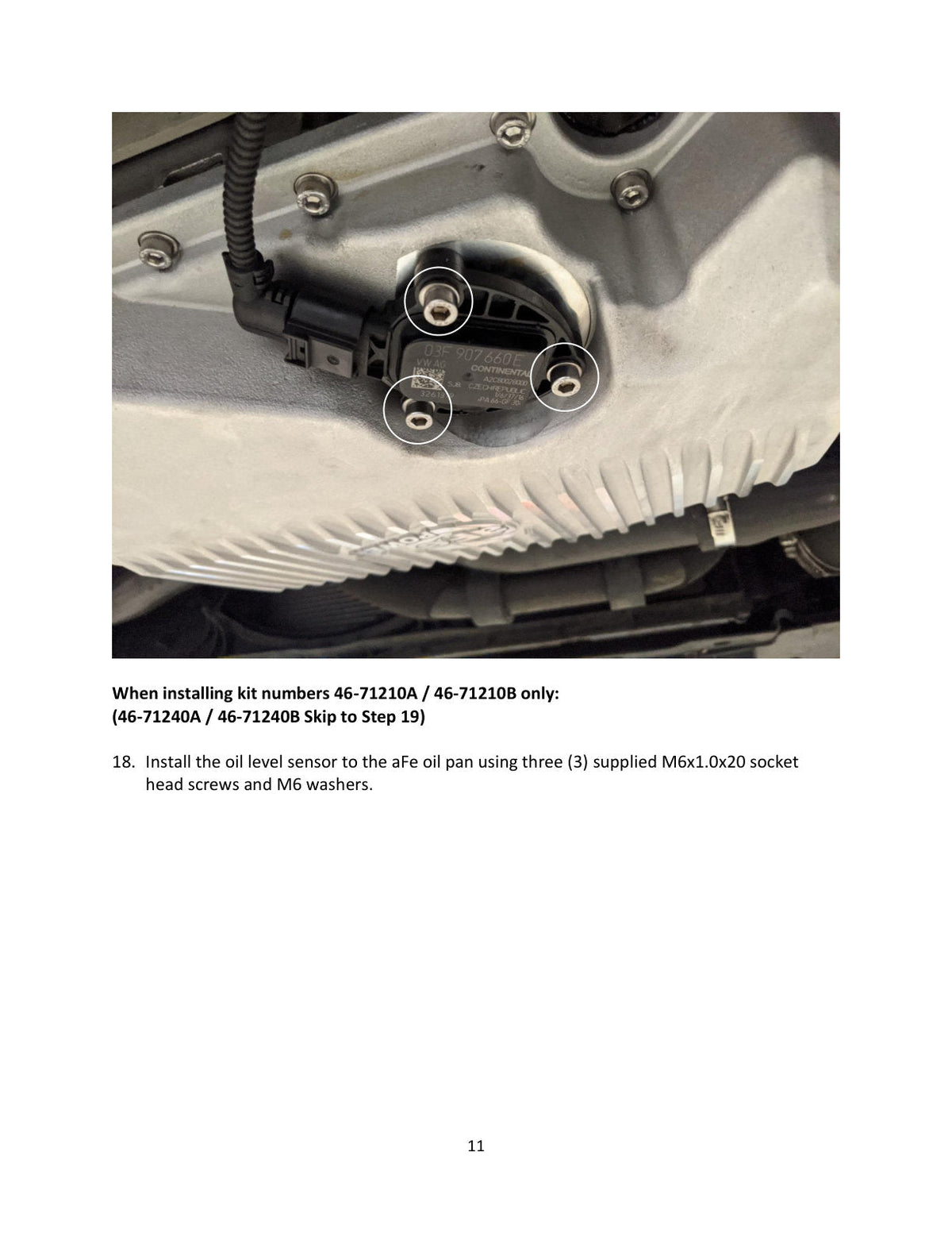 aFe 05-19 VW 1.8L/2.0L w/o Oil Sensor Engine Oil Pan Black POWER Street Series w/ Machined Fins