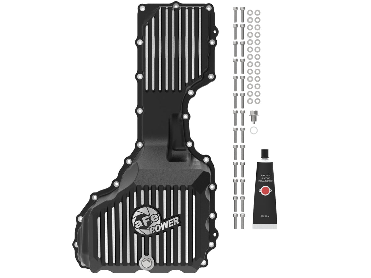aFe 17-19 GM Diesel V8-6.6L L5P Engine Oil Pan w/ Machined Fins