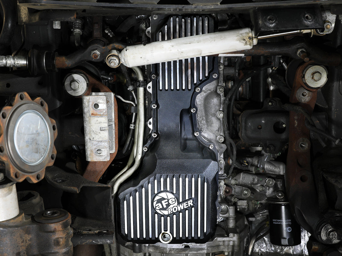 aFe 17-19 GM Diesel V8-6.6L L5P Engine Oil Pan w/ Machined Fins