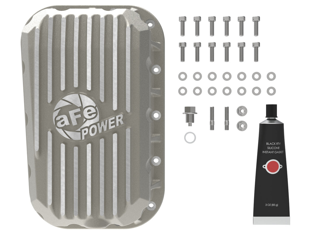 aFe POWER Street Series Engine Oil Pan Raw w/ Machined Fins Jeep Wrangler (JK) 12-18 V6-3.6L