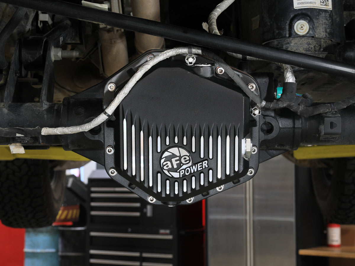aFe Ford Bronco Raptor 22-25 V6-3.0L POWER Pro Series Rear Differential Cover Black w/ Machined Fins