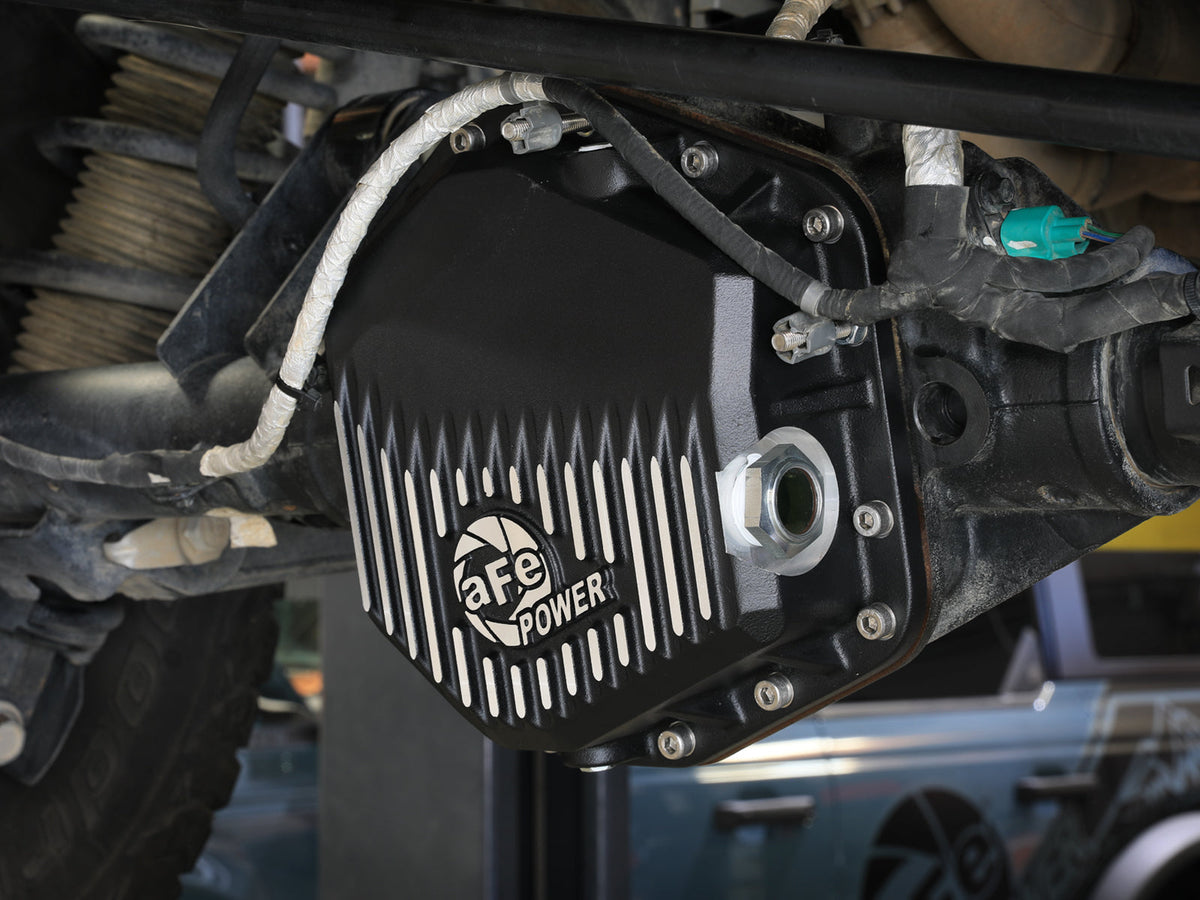 aFe Ford Bronco Raptor 22-25 V6-3.0L POWER Pro Series Rear Differential Cover Black w/ Machined Fins