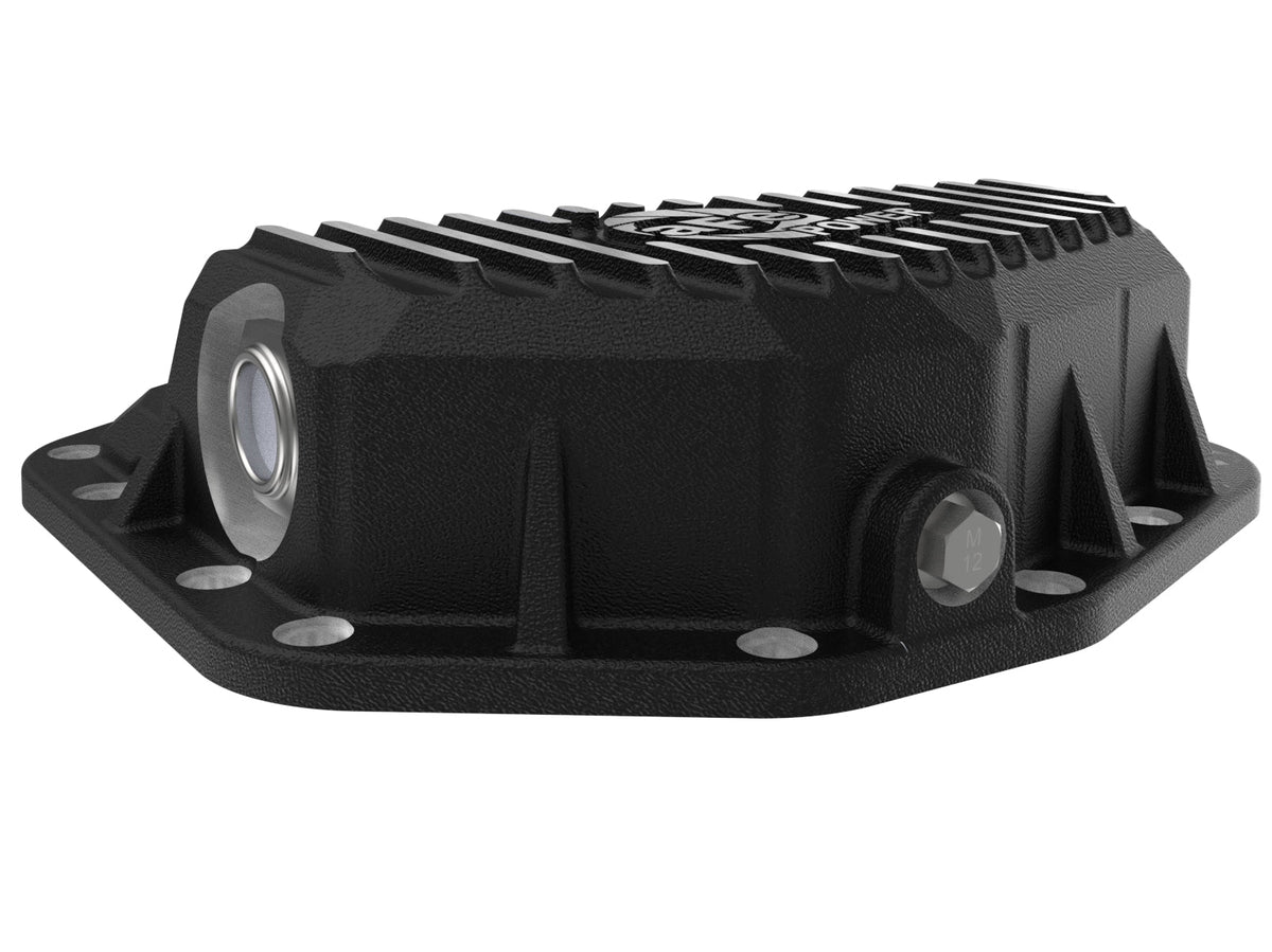 aFe POWER Pro Series Front Diff Cover Black w/ Machined Fins Ford F-250/350 23-26 (Dana M235)