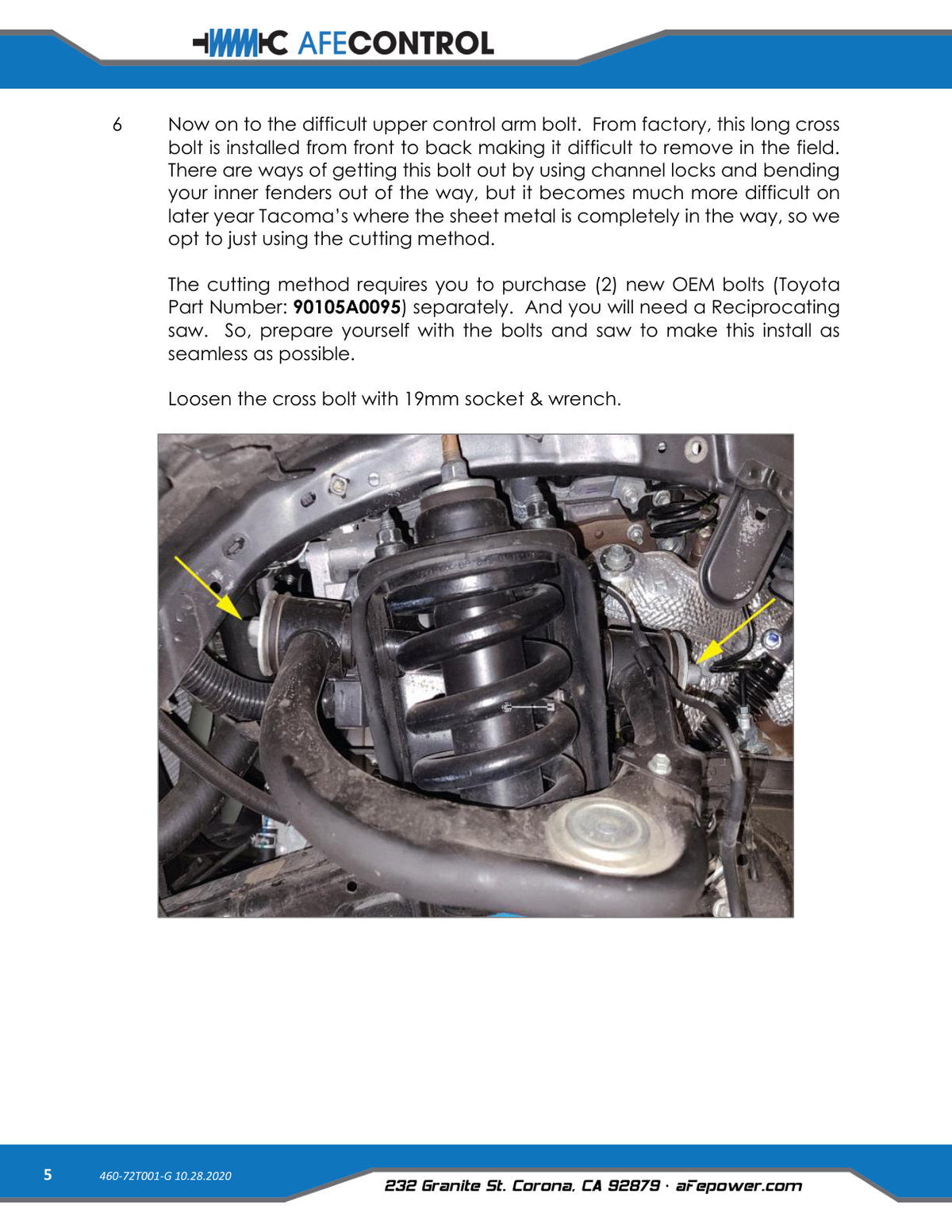 aFe Control 05-20 Tacoma Upper Control Arms - Gunmetal Grey
