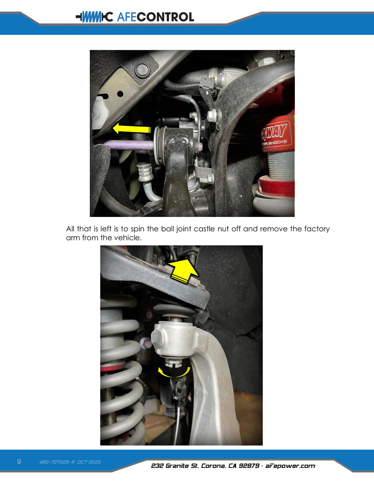 aFe Control 05-23 Toyota Tacoma Upper Control Arms - Red Anodized Billet Aluminum