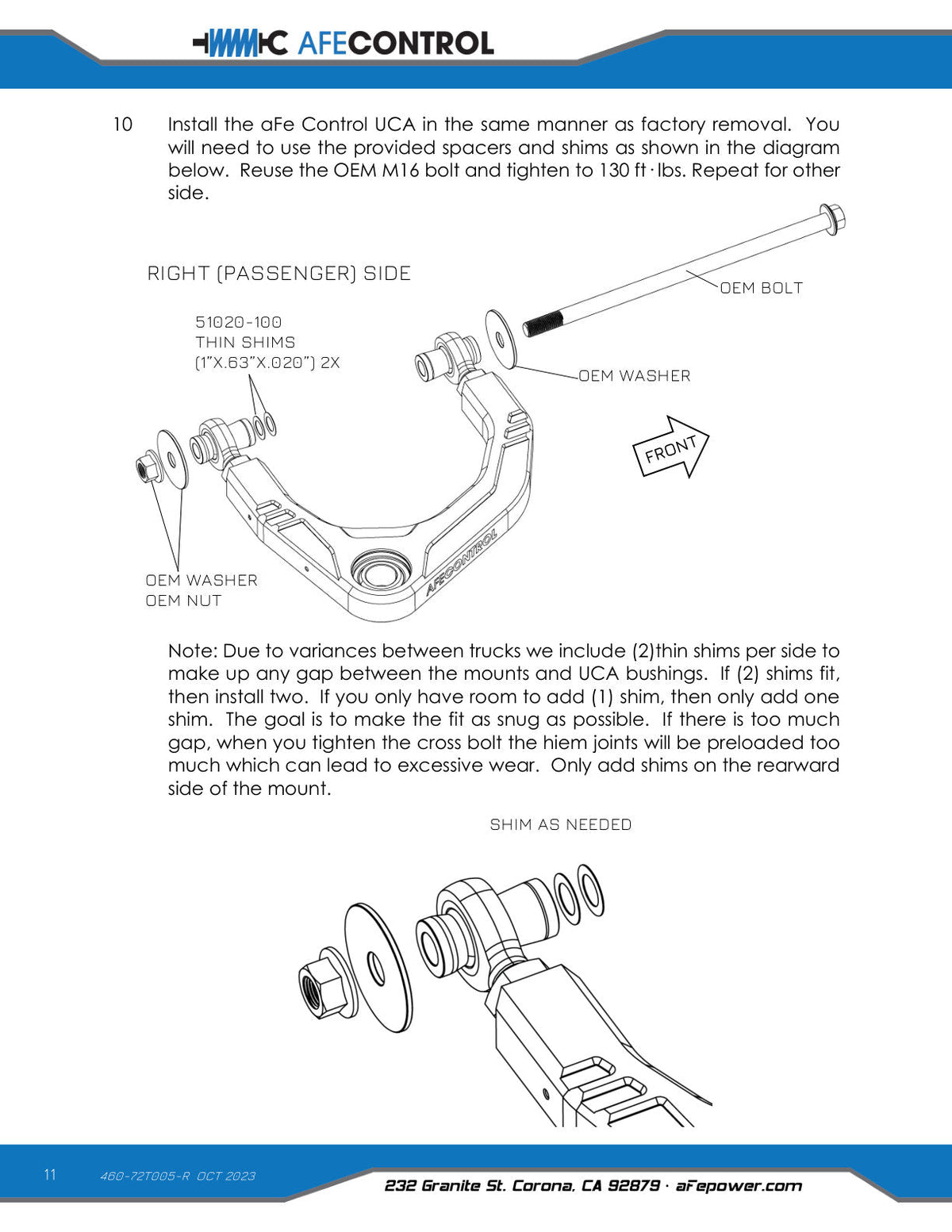 aFe Control 05-23 Toyota Tacoma Upper Control Arms - Red Anodized Billet Aluminum