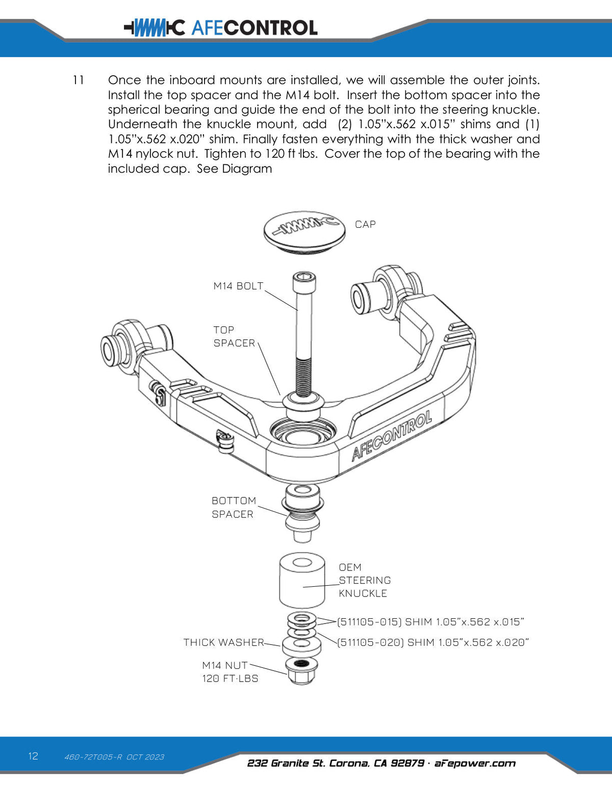 aFe Control 05-23 Toyota Tacoma Upper Control Arms - Red Anodized Billet Aluminum