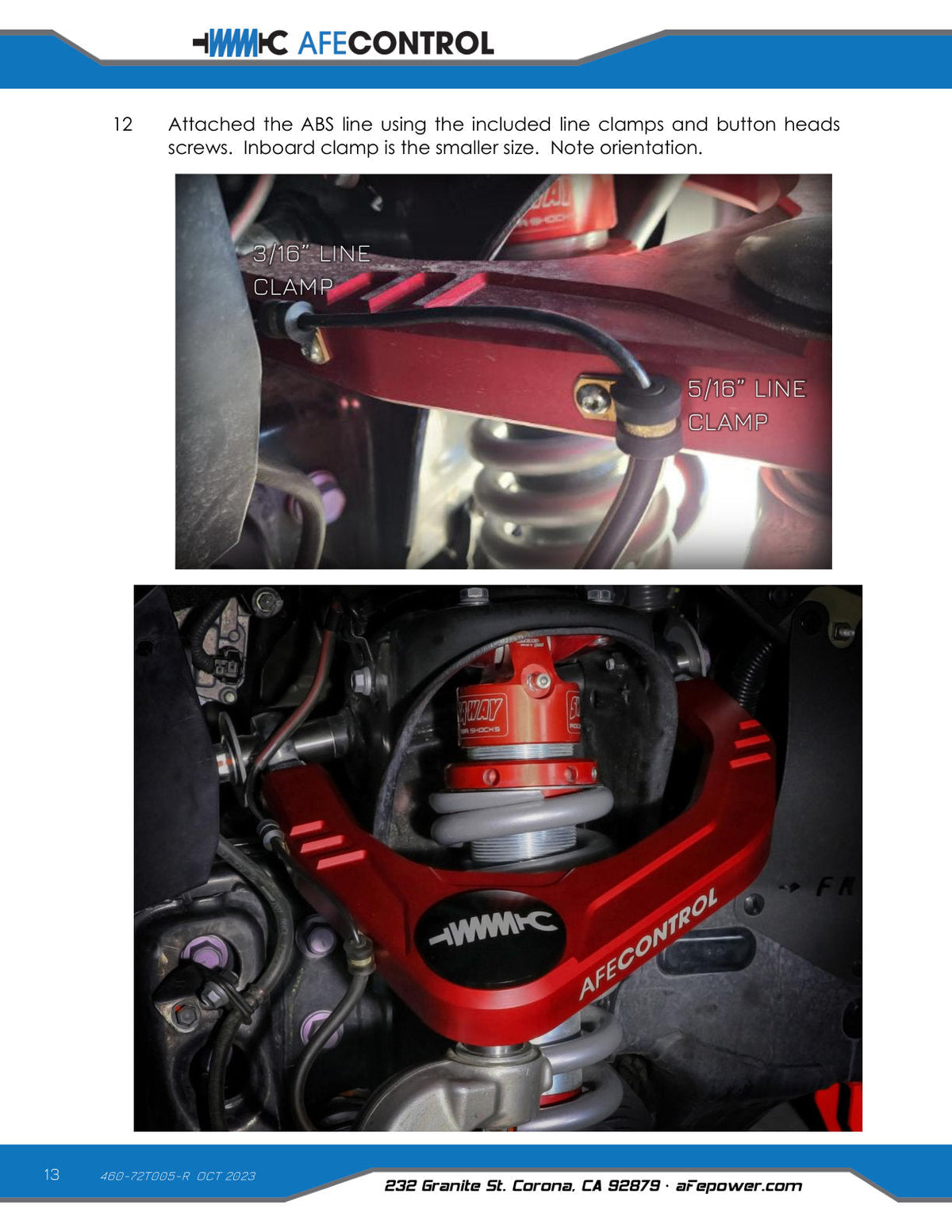 aFe Control 05-23 Toyota Tacoma Upper Control Arms - Red Anodized Billet Aluminum