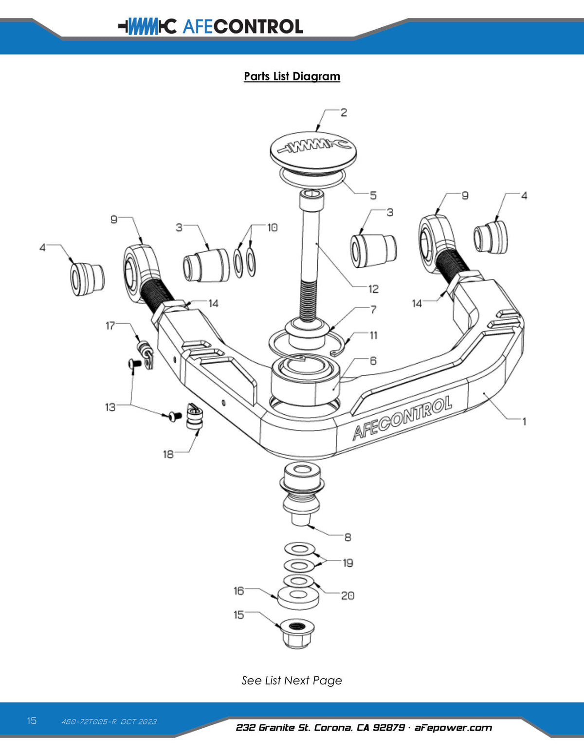 aFe Control 05-23 Toyota Tacoma Upper Control Arms - Red Anodized Billet Aluminum