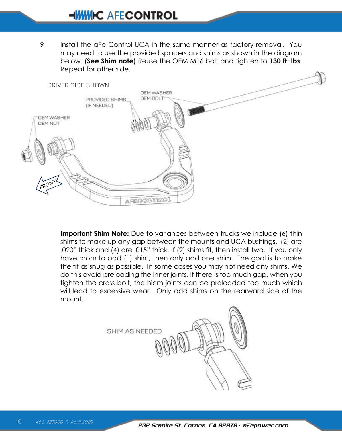 aFe Control 24-26 Toyota Tacoma Upper Control Arms - Set (Red)