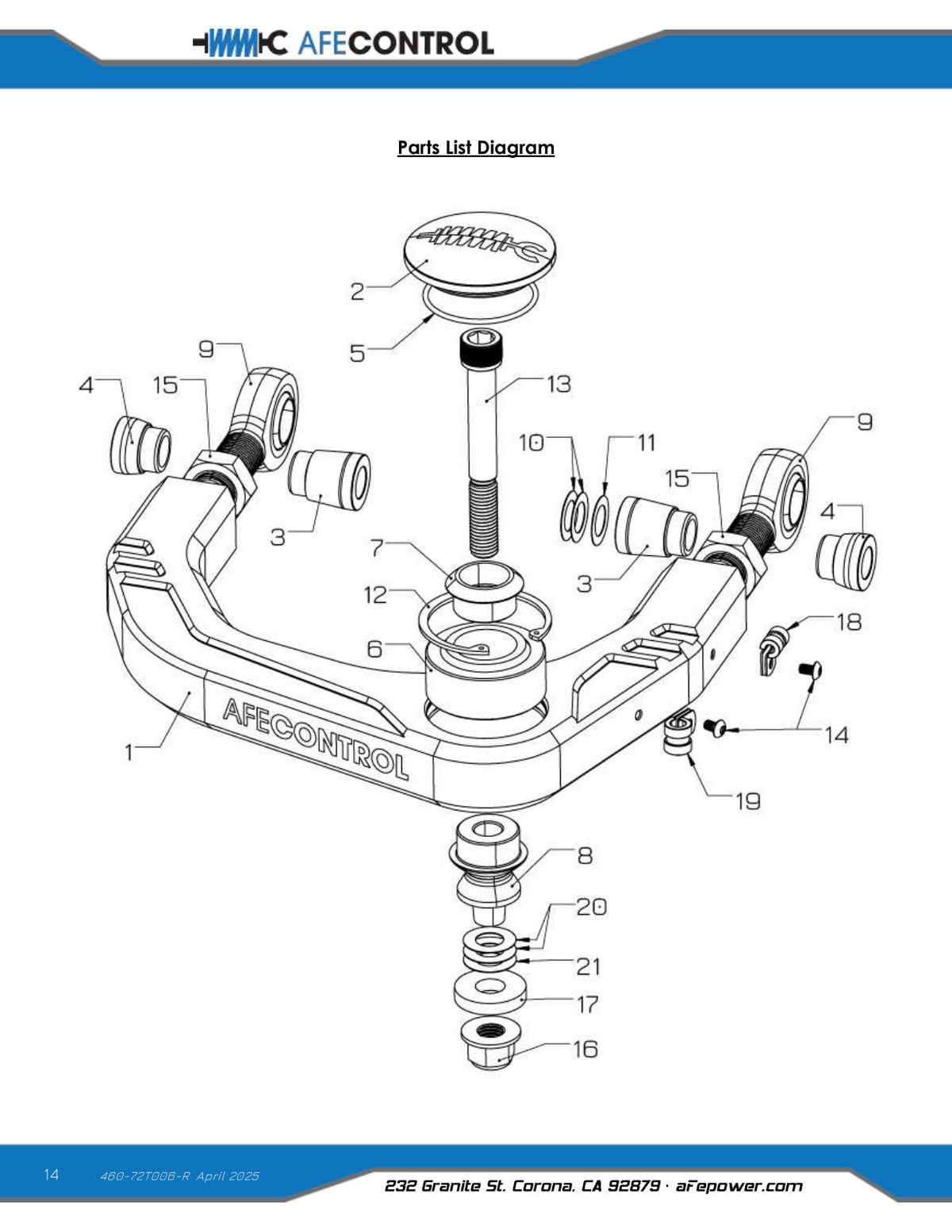 aFe Control 24-26 Toyota Tacoma Upper Control Arms - Set (Red)