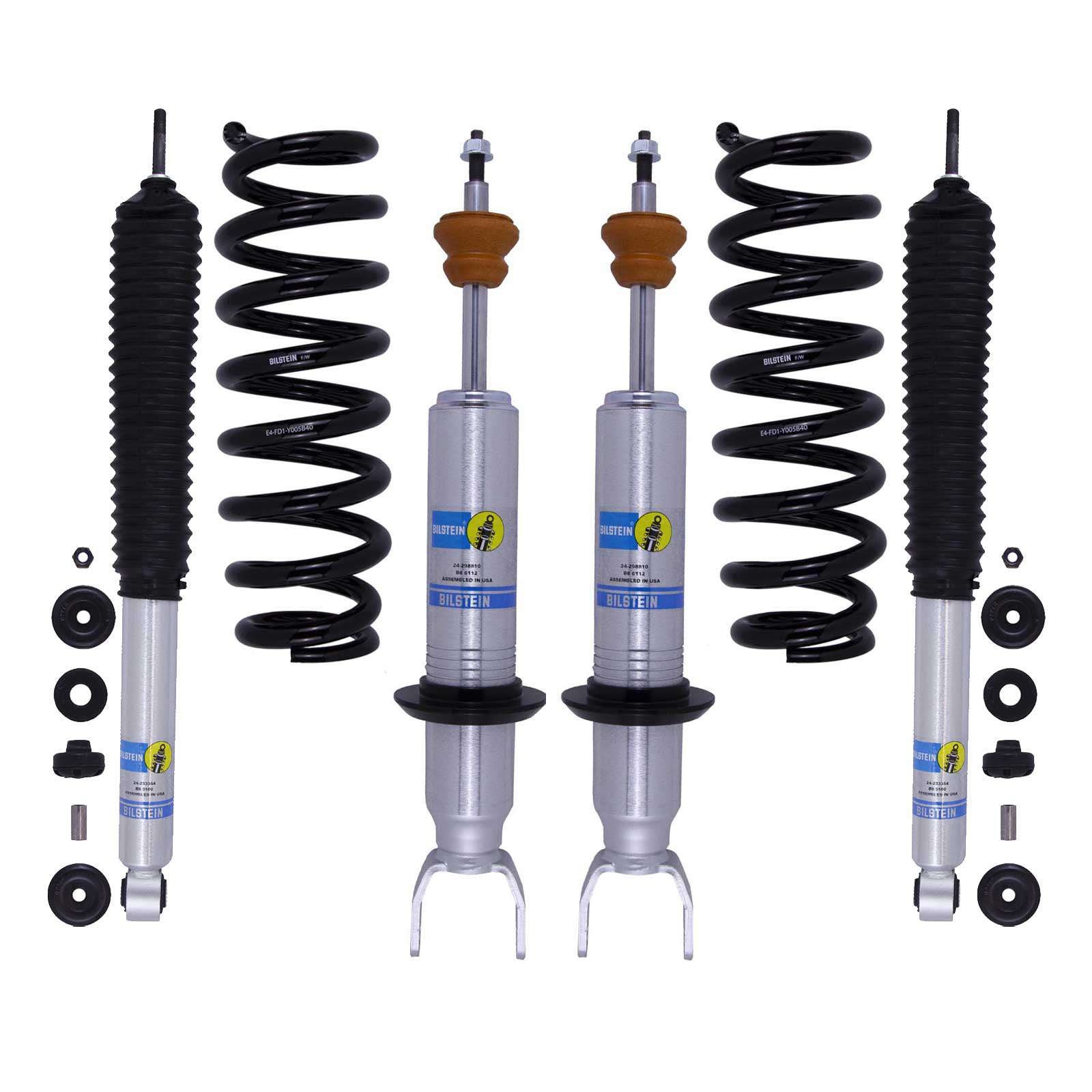 Bilstein 6112 Strut & Spring + Rear B8 5100 Shocks Set w/0-2.75" lift - 2019-2024 Ram 1500 4WD RWD