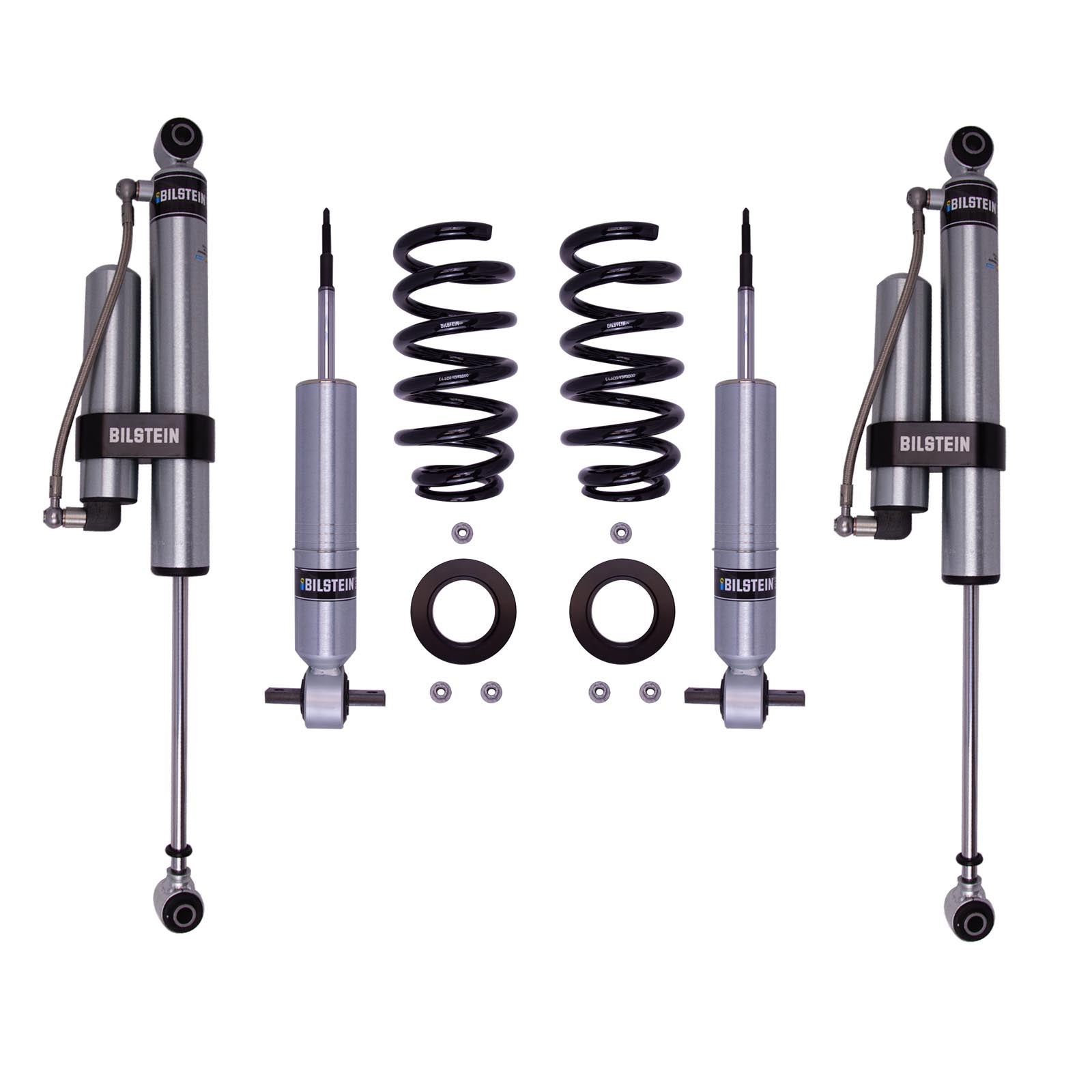 Bilstein 6112 Strut & Spring + Rear B8 5160 Reservoir Shocks Set w/0-1.85" lift - 2014-2018 GMC Sierra 1500 4WD RWD V8 Crew Cab