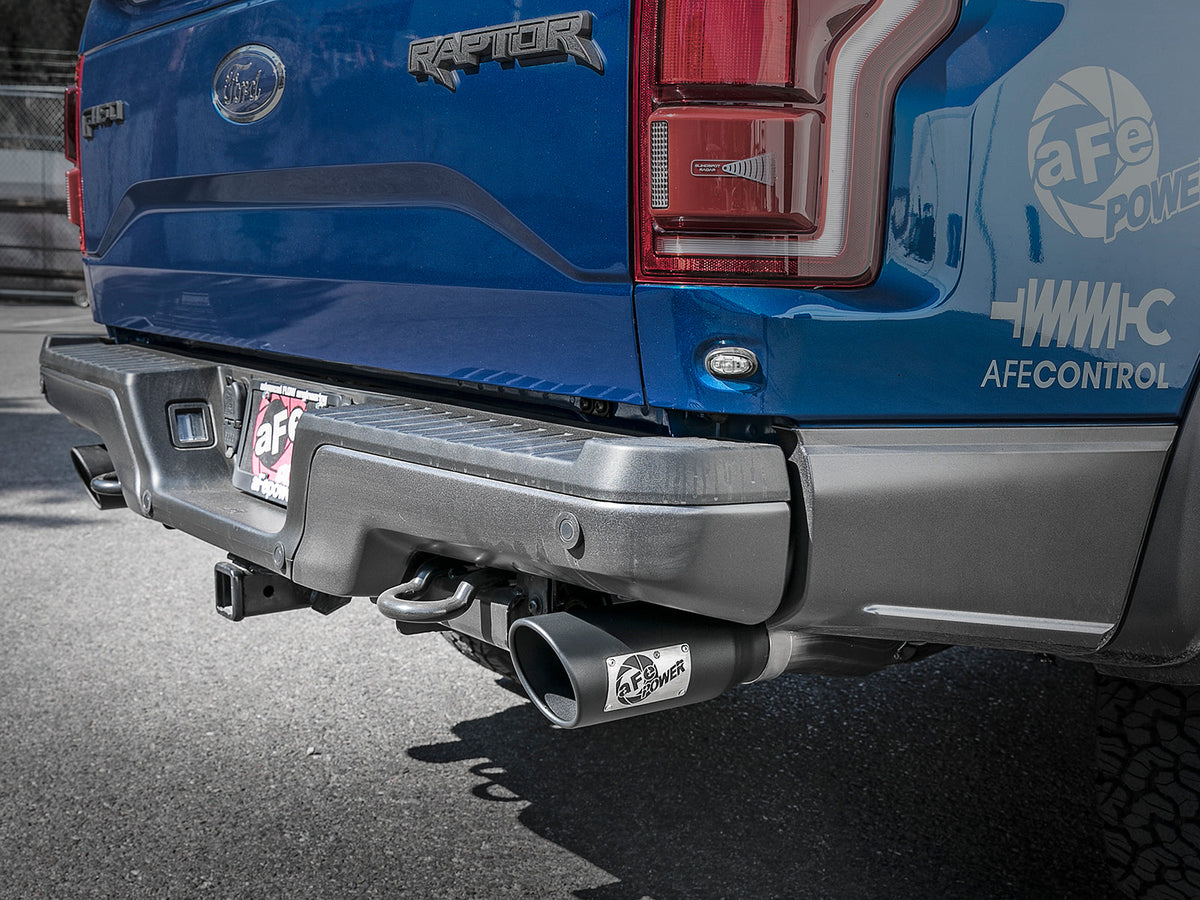aFe MACH Force-Xp 3in to 3-1/2in 304 SS Cat-Back Exhaust w/Black Tip 17-18 Ford F-150 Raptor V6 3.5L