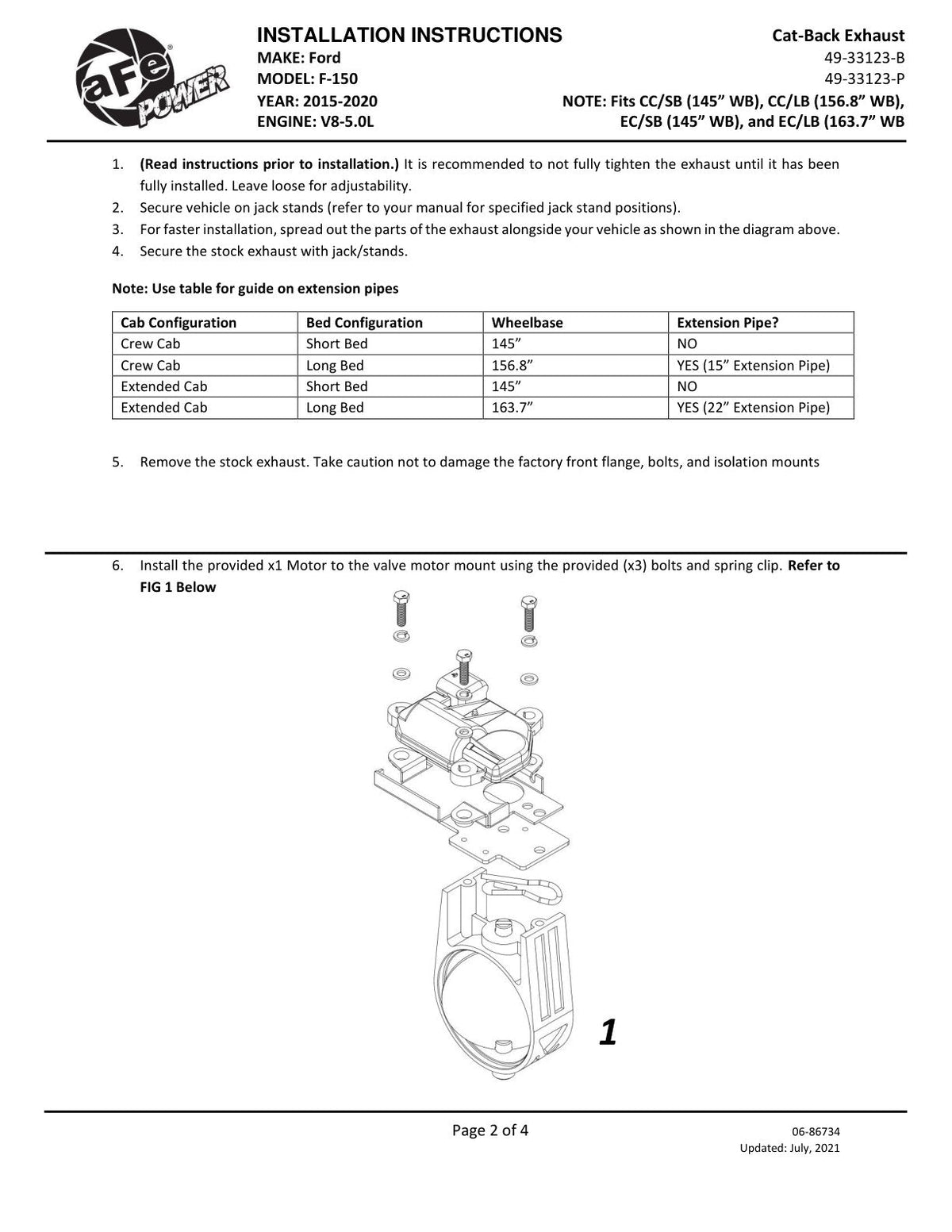 aFe Gemini XV 3in 304 SS Cat-Back Exhaust 15-20 Ford F-150 V6 2.7L/3.5 w/ Polished Tips