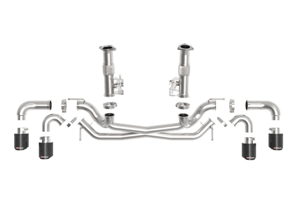 aFe MACH Force-Xp 3in to 2-1/2in 304SS Cat-Back (No Muff.) 2020 Chevy Corvette 6.2L - Carbon Tip