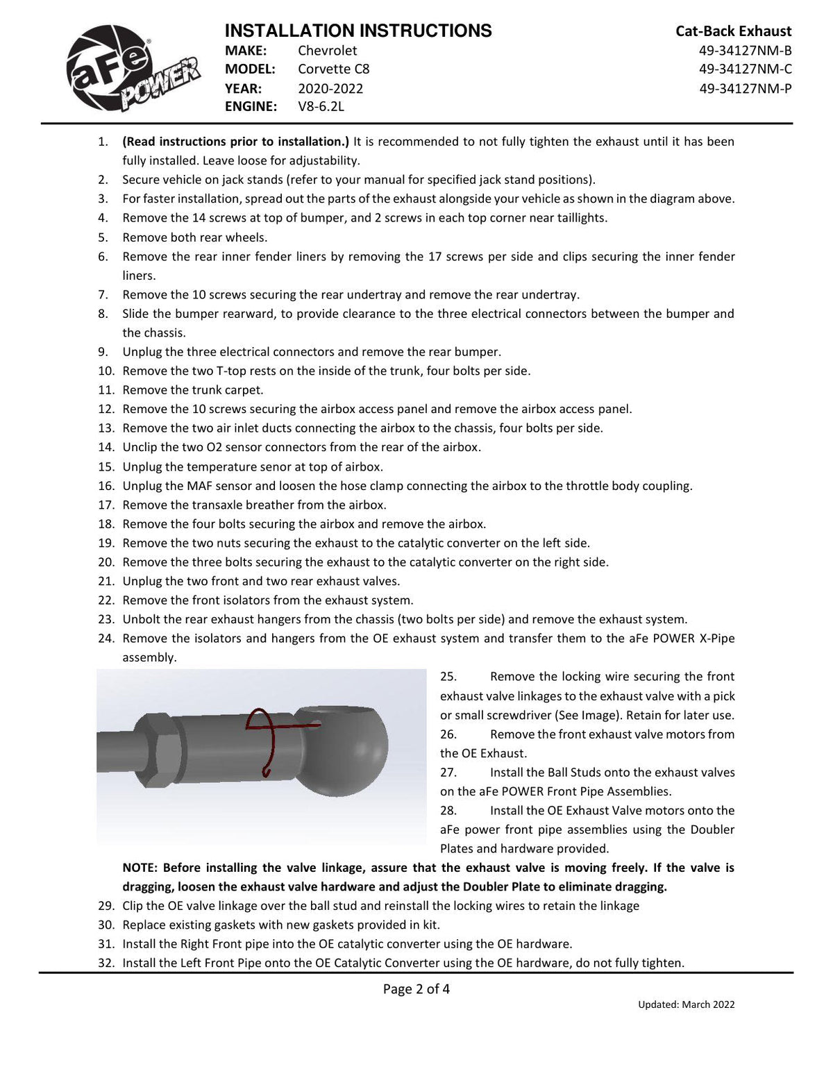 aFe MACH Force-Xp 3in to 2-1/2in 304SS Cat-Back (No Muff.) 2020 Chevy Corvette 6.2L - Carbon Tip